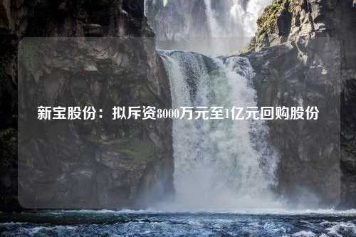 新宝股份：拟斥资8000万元至1亿元回购股份