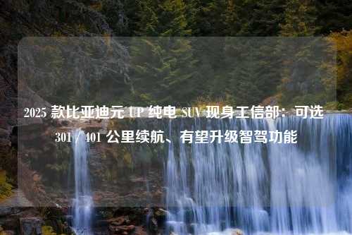 2025 款比亚迪元 UP 纯电 SUV 现身工信部：可选 301 / 401 公里续航、有望升级智驾功能