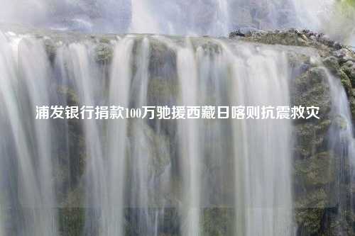 浦发银行捐款100万驰援西藏日喀则抗震救灾